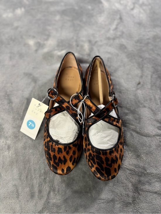 a new day Shoes - a new day Leopard-Print Mary Jane Flats in Brown and Black